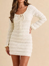 Textured Tie-Front Bodycon Mini Dress - Sun Imperial product image 1