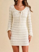 Textured Tie-Front Bodycon Mini Dress - Sun Imperial product image 3