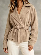 Tie-Waist Lapel Collar Jacket - Sun Imperial product photo 1