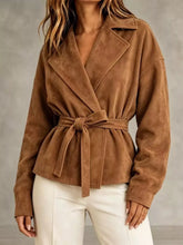 Tie-Waist Lapel Collar Jacket - Sun Imperial product photo 3
