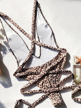 Tied Leopard Plunge One-Piece Swimwear - Sun Imperial product photo 2