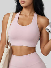 Twisted Back Halter Neck Active Bra - Sun Imperial product photo 2