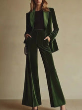 Velvet Blazer and Wide-Leg Pants Set - Sun Imperial product photo 1