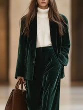 Velvet Blazer and Wide-Leg Pants Two-Piece Set - Sun Imperial product photo 10