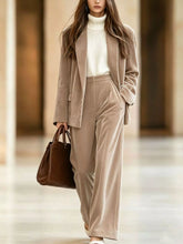 Velvet Blazer and Wide-Leg Pants Two-Piece Set - Sun Imperial product photo 6