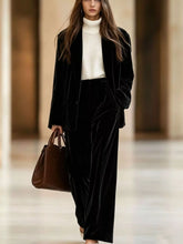 Velvet Blazer and Wide-Leg Pants Two-Piece Set - Sun Imperial product photo 7