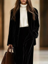 Velvet Blazer and Wide-Leg Pants Two-Piece Set - Sun Imperial product photo 8