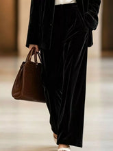 Velvet Blazer and Wide-Leg Pants Two-Piece Set - Sun Imperial product photo 9