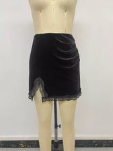 Velvet Mini Skirt with Lace Trim - Sun Imperial product photo 10