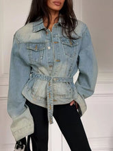 Vintage Wash Belted Denim Jacket - Sun Imperial product photo 1