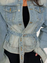 Vintage Wash Belted Denim Jacket - Sun Imperial product photo 2