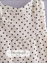 White Black-Dot Tie-Strap Shirred-Back Mini Dress - Sun Imperial product photo 3