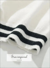 White & Black Striped Bow Knit Mini Dress - Sun Imperial product photo 4