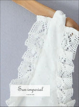 White Dotted Bow Tank Top with Tassel Detail - Sun Imperial product photo 3