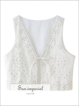 White Embroidered Top and Mini Skirt Set or Separates - Sun Imperial product photo 2