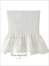 White Embroidered Top and Mini Skirt Set or Separates - Sun Imperial product photo 4