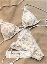 White Floral Triangle Tie-Side Bikini - Sun Imperial product photo 1