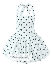 White Polka-Dot Backless Halter Mini Dress - Sun Imperial product photo 1