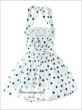 White Polka-Dot Backless Halter Mini Dress - Sun Imperial product photo 2