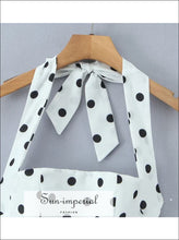 White Polka-Dot Backless Halter Mini Dress - Sun Imperial product photo 3