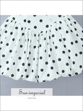 White Polka-Dot Backless Halter Mini Dress - Sun Imperial product photo 4