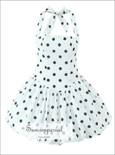 White Polka-Dot Backless Halter Mini Dress - Sun Imperial product photo 6
