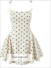 White Polka-Dot Bow-Strap Mini Dress - Sun Imperial product photo 2