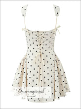 White Polka-Dot Bow-Strap Mini Dress - Sun Imperial product photo 3