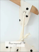White Polka-Dot Bow-Strap Mini Dress - Sun Imperial product photo 4