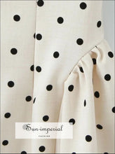 White Polka-Dot Bow-Strap Mini Dress - Sun Imperial product photo 5