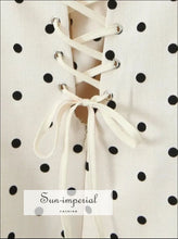 White Polka-Dot Bow-Strap Mini Dress - Sun Imperial product photo 7