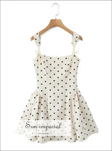 White Polka-Dot Bow-Strap Mini Dress - Sun Imperial product photo 9