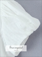 White Striped Puff-Sleeve Button-Up Blouse - Sun Imperial product photo 4