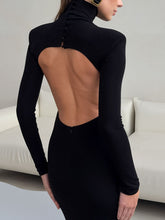 Backless Turtleneck Bodycon Maxi Dress - Sun Imperial (photo 2)