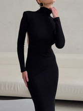 Backless Turtleneck Bodycon Maxi Dress - Sun Imperial (photo 3)