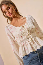 Women's Floral Clip Dot Lace Trim Ruched Bodice Blouse - Sun Imperial product photo 10