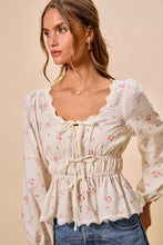 Women's Floral Clip Dot Lace Trim Ruched Bodice Blouse - Sun Imperial product photo 12