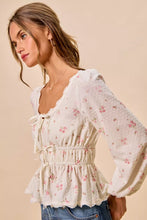 Women's Floral Clip Dot Lace Trim Ruched Bodice Blouse - Sun Imperial product photo 13