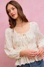 Women's Floral Clip Dot Lace Trim Ruched Bodice Blouse - Sun Imperial product photo 14