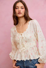 Women's Floral Clip Dot Lace Trim Ruched Bodice Blouse - Sun Imperial product photo 15