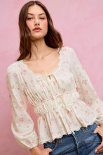 Women's Floral Clip Dot Lace Trim Ruched Bodice Blouse - Sun Imperial product photo 16