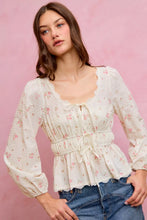 Women's Floral Clip Dot Lace Trim Ruched Bodice Blouse - Sun Imperial product photo 18