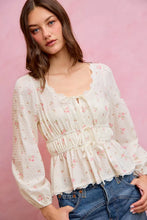 Women's Floral Clip Dot Lace Trim Ruched Bodice Blouse - Sun Imperial product photo 22