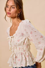 Women's Floral Clip Dot Lace Trim Ruched Bodice Blouse - Sun Imperial product photo 4