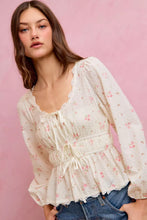 Women's Floral Clip Dot Lace Trim Ruched Bodice Blouse - Sun Imperial product photo 5