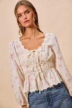 Women's Floral Clip Dot Lace Trim Ruched Bodice Blouse - Sun Imperial product photo 6