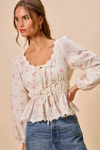 Women's Floral Clip Dot Lace Trim Ruched Bodice Blouse - Sun Imperial product photo 9