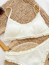 Women's Frill Textured Spaghetti Strap Two-Piece Swim Set - Sun Imperial product photo 3