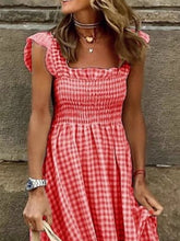 Plaid Ruffle Sleeve Maxi Dress - Sun Imperial (photo 6)