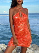 Sequin Halter Neck Mini Dress - Sun Imperial (photo 1)